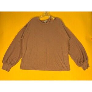 Status By Chenault Long Sleeve Knit Top Womens XL Pink Cut Out Shoulder NWOT